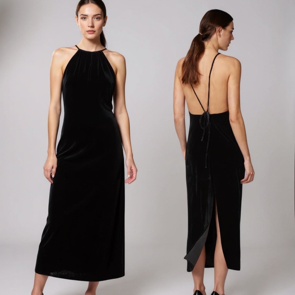 Reformation Irving High Neck Velvet Dress Size 6 NEW